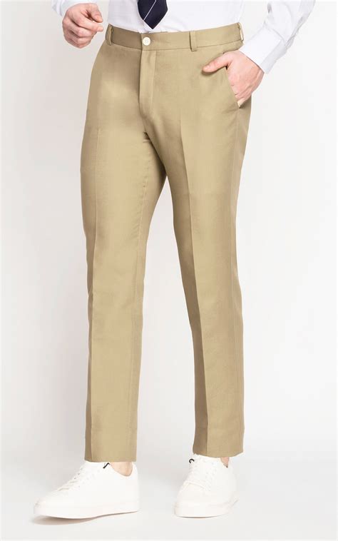 Light Khaki Sand Cotton Pants - A.i. Perfect Fits