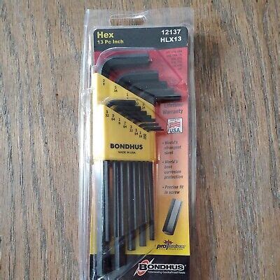 Bondhus Piece Sae L Shape Hex Key Set Hlx Ebay