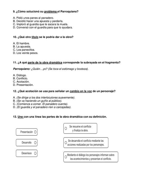 Evaluación De Lenguaje Tercer Año Texto Dramático Profesocial