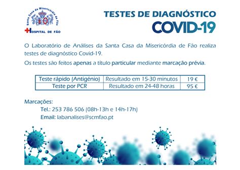 Testes de diagnóstico Covid 19 Hospital de Fão