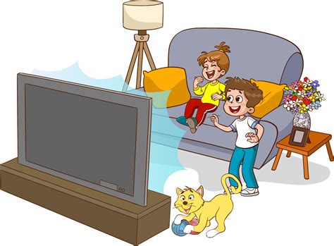 family Watching TV cartoon vector 21081225 Vector Art at Vecteezy