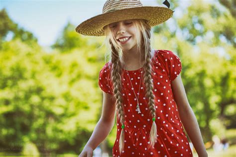 Wallpaper Model Blonde Red Dress Pattern Braids Fashion Spring