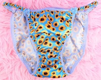 Gold Satin String Bikini Panties Etsy