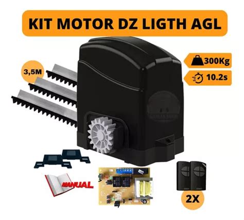 Kit Motor Port O Agl Light M Trilho Cremalheira Contro Escorrega