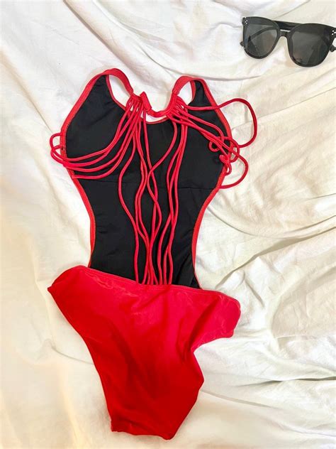 Sexy One Piece Red Swimsuit Bikini Women S Fashion Swimwear Bikinis Swimsuits On Carousell