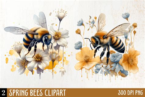 Spring Bees Sublimation Clipart Graphic By Craftart · Creative Fabrica