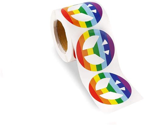 Amazon Gay Pride Rainbow Peace Sign Stickers For LGBTQ Awareness Lesbian Sex Symbol