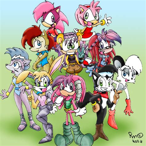 287197 Safe Artistvaporotem Amy Rose Sonic Barby The Koala