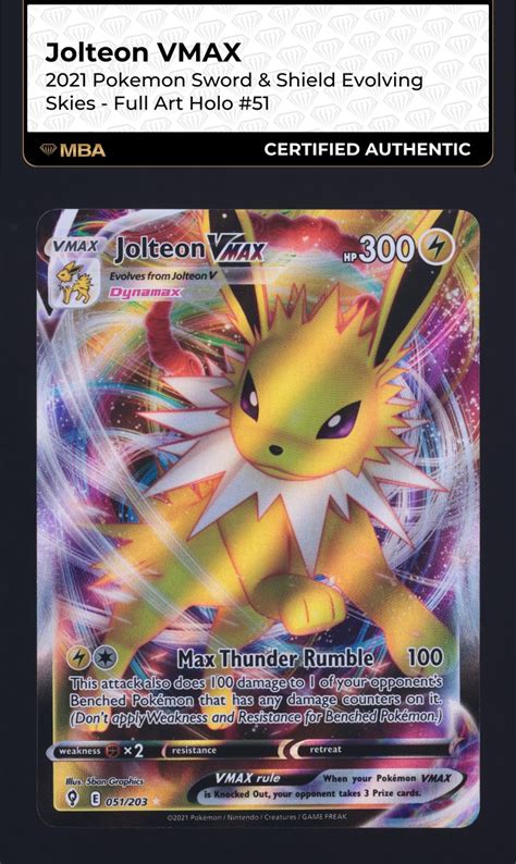 Pokemon Sword Shield Evolving Skies Full Art Jolteon Vmax