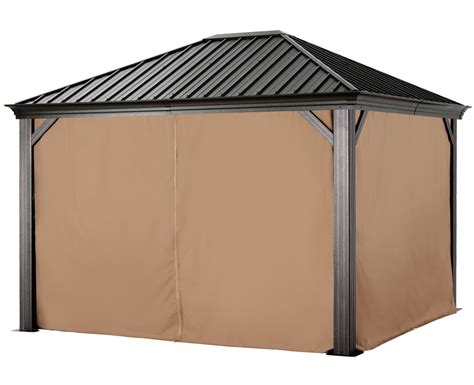 Abccanopy Outdoor Hardtop Metal Permanent Gazebo With Netting And Curt Abccanopy