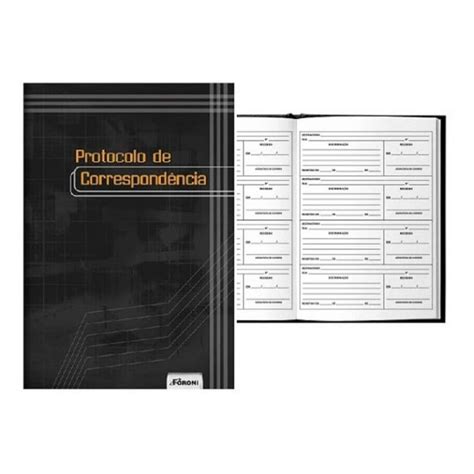 Livro Protocolo De Correspondência 100 Folhas Foroni Papelaria Criativa