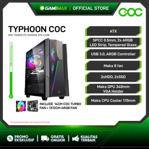 Promo Gamemax Typhoon Coc System With Coc Turbo Fan Argb Fan X Cicil