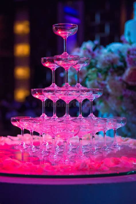 Beautiful Glass Of Champagne At The Wedding Celebrate Stock Photo