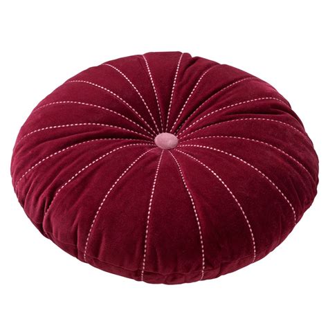 MAAN Sierkussen Rond Velvet Red Plum 50 Cm Roze SIERKUSSEN