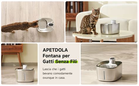 L Fontanella Per Gatti In Acciaio Inossidabile Cordless Apetdola