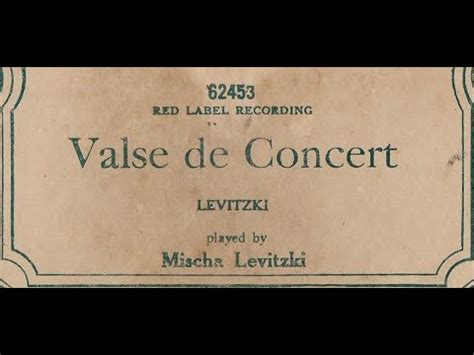 Valse de Concert M Levitzki en Pianola desde Viedma República