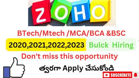 Zoho Hiring Started Zohoi Recruitment Latest Jobs In