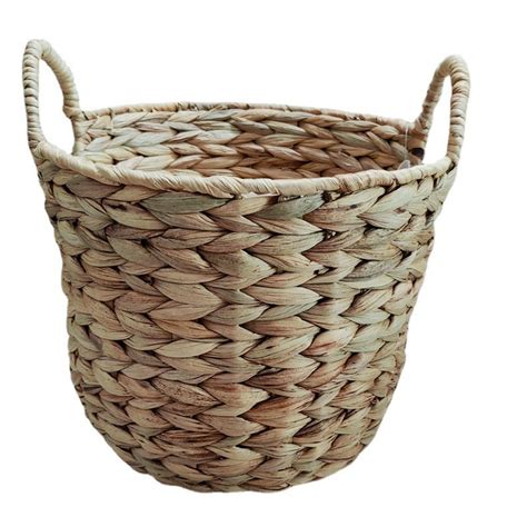 Multi Purpose Hand Woven Water Hyacinth Storage Basket Household