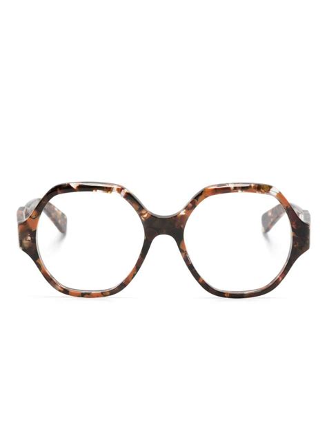 Chloé Tortoiseshell Geometric Frame Glasses Brown Editorialist