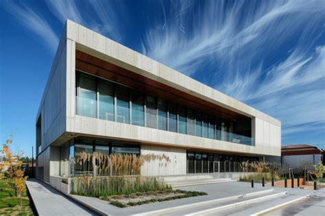 Contemporary Exterior Building Premium Ai Generated Image