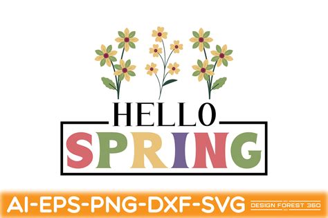 Hello Spring Graphic by Design Forest 360 · Creative Fabrica