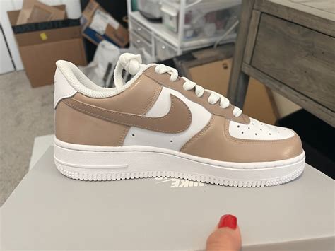 Brown Beige Multicolored Custom Nike Air Force 1 Beige Colorblock