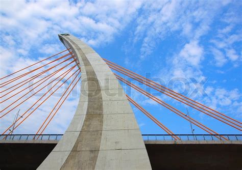 Single Tower Of A Cable Stayed Bridge Stock Photo Colourbox