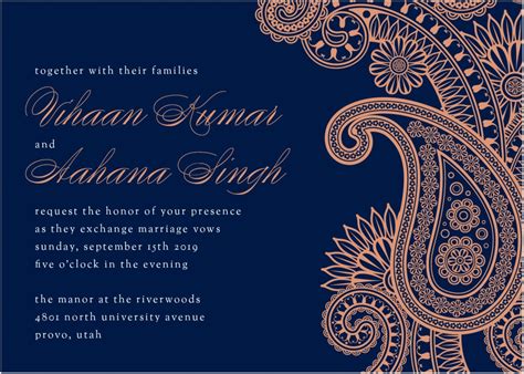 Wedding Invitations Hindu Marriage Create Indian Wedd