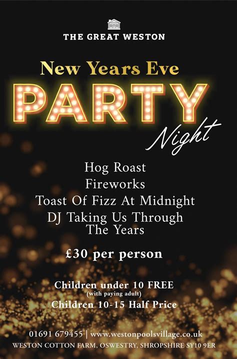 New Years Eve Party 2022 Weston Pools Village