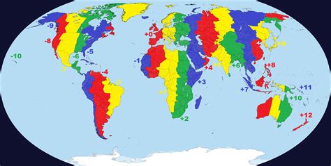 World Map With Time Zones - United States Map