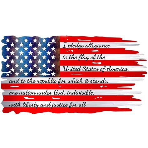 Tattered Pledge Of Allegiance Flag Uv Printed Nma Wholesale®