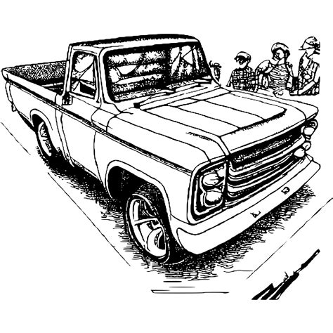 1965 Chevy Step Side Pickup Truck Coloring Page · Creative Fabrica