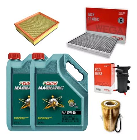 Kit 4 Filtros 8l Aceite Castrol 10w40 Volkswagen Amarok V6