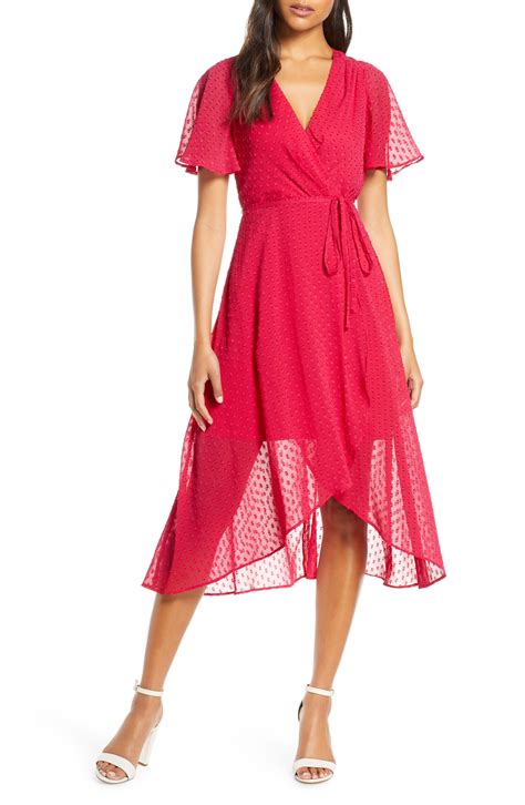 Vince Camuto Clip Dot Faux Wrap Dress Nordstrom