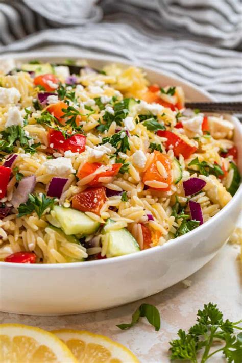 Easy Lemon Orzo Salad With Feta Lemons Zest