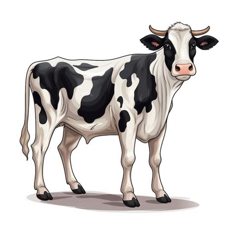 Premium AI Image | Cow 2d vector illustration cartoon in white background hig