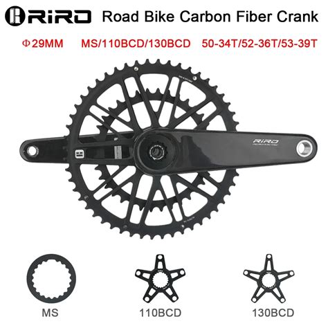 Riro Carbon Fiber Crank Road Bike Mm Speed T