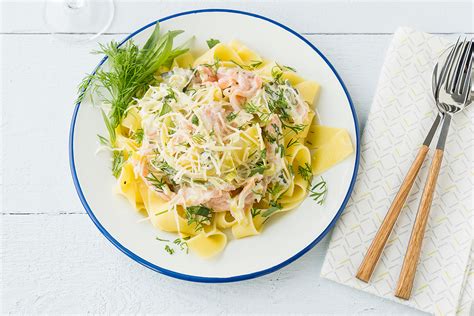 Pasta Met Gerookte Zalm Prei Dragon En Dille Recept