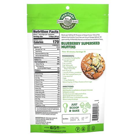 Manitoba Harvest Organic Hemp Chia And Flax Seed Mixture 7 Oz 198 G