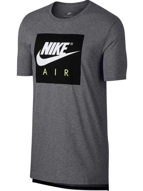 Nike Air Large Logo Crew Neck Mens Sportswear T Shirt Grey Black White