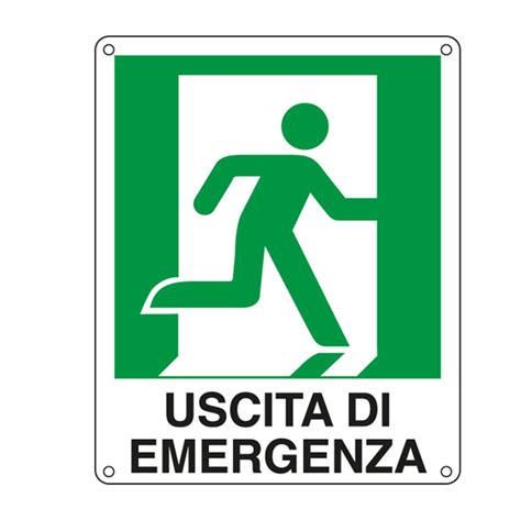 Cartello Segnalatore X Cm Uscita Di Emergenza Destra