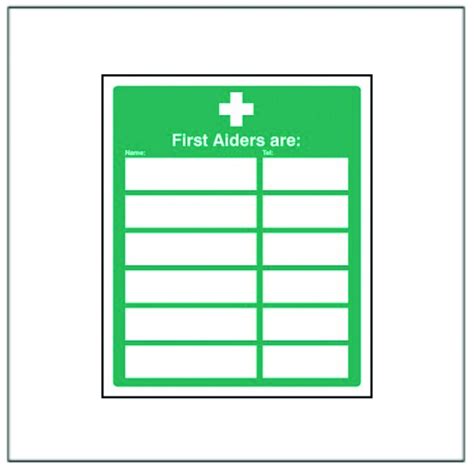 Standard Rigid Adhesive Signs Your First Aiders Are Signs Display