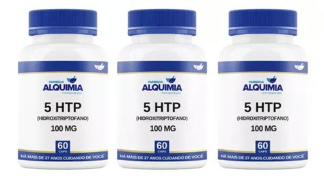 5 Htp 100 Mg 60 Cápsulas Kit 3 Frascos Legítimo Frete grátis