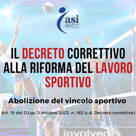 Il Decreto Correttivo Alla Riforma Del Lavoro Sportivo Abolizione Del