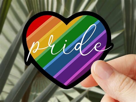 Pride Heart Sticker Lgbtq Sticker Pride Sticker Vinyl Etsy