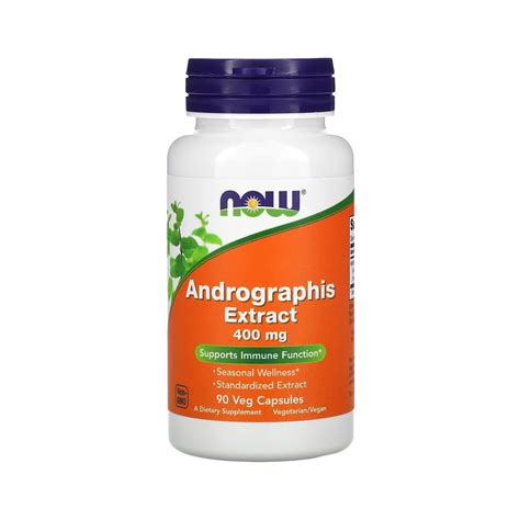 Now Foods Andrographis Ext 400mg 90 Veg Capsules 50 G