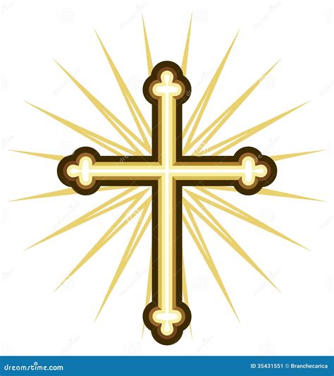 Golden cross stock vector. Image of faith, background - 35431551