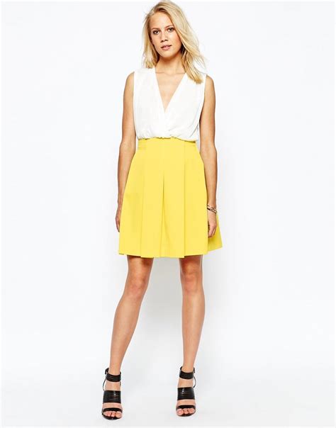 Asos Full Skirt In Yellow