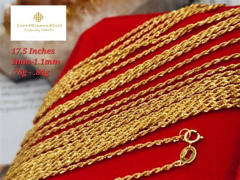 18K Real Gold Chain 18K Gold Rope Chain Gold Rope Chain 18 Karat Gold ...