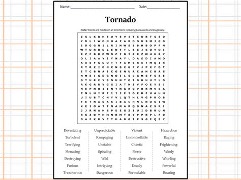 Tornado Word Search Printable Word Search Printable Printable Weather